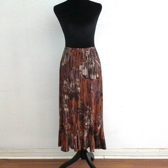 Lady Jane, Brown Floral Maxi skirt, - Picture 2 of 7